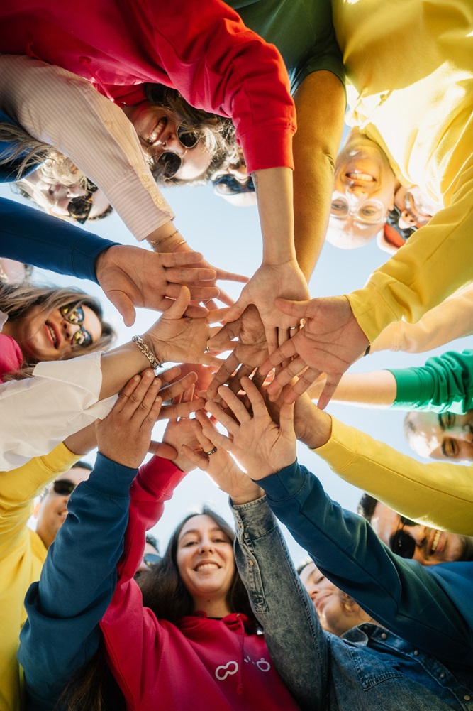 Team portugal grouping hands.