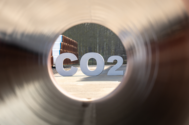 Fluxys CO2 sign through pipeline.